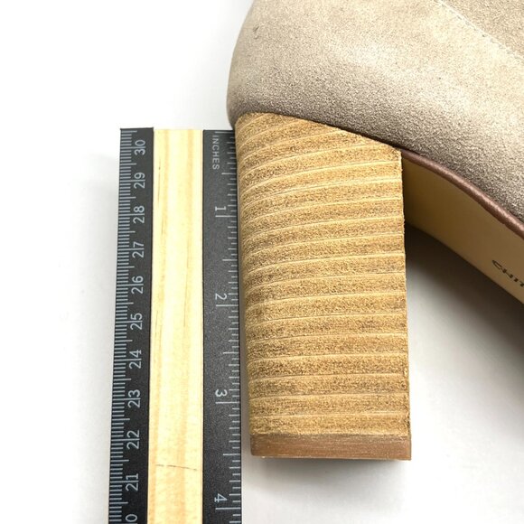 Chinese Laundry Womens 7M Tom Girl Taupe Brown Suede Leather Peep Toe Booties - Picture 14 of 14